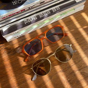 Orange Aviators + Gold Brown Rayban Lookalikes